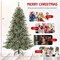 Artificial Christmas Tree Pre-Lit Hinged Holiday Tree with 360° Quick Power Connector